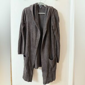 Barefoot Dreams Brown Hooded Cardigan